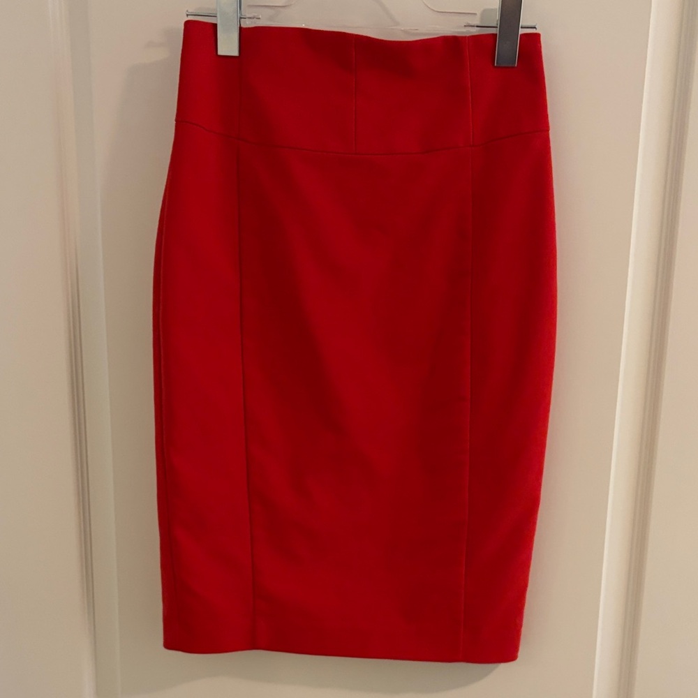 Express Vibrant Red Pencil Skirt